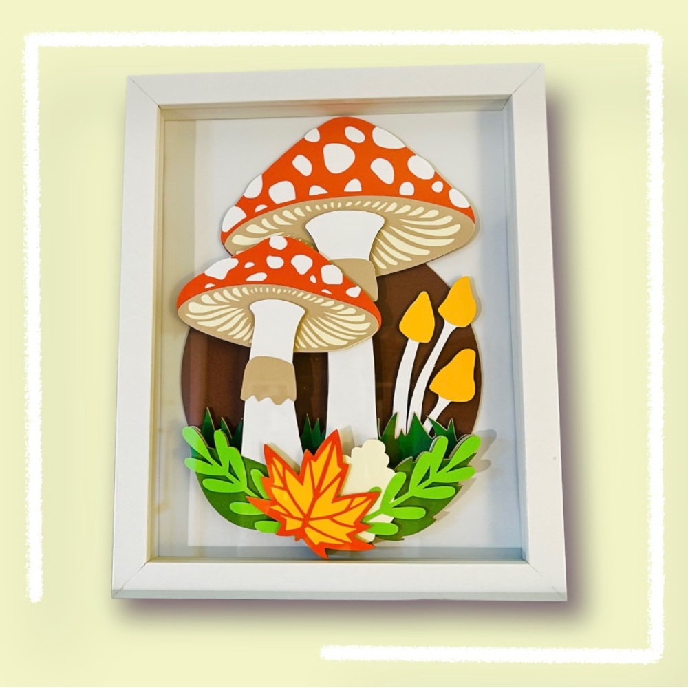 Mushroom shadowbox frame